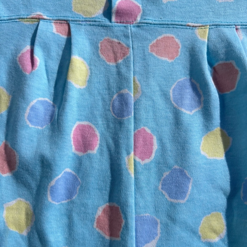 VINTAGE ONEITA KIDS BLUE GRAPHIC PRINT ONE PIECE PAJAMAS ROMPER SIZE 12 MONTHS - Picture 4 of 5